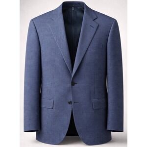 Brooks Brothers Sport Coat Blazer Mens 45L Madison Blue Check Silk Wool USA